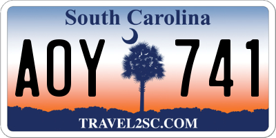 SC license plate AOY741