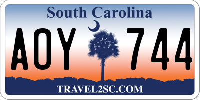 SC license plate AOY744