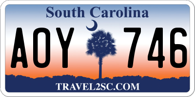 SC license plate AOY746