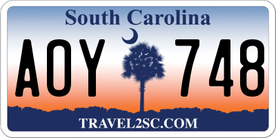 SC license plate AOY748