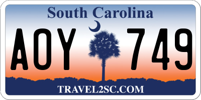 SC license plate AOY749