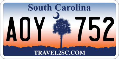 SC license plate AOY752