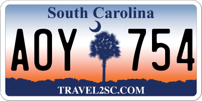 SC license plate AOY754