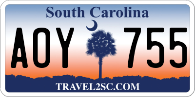 SC license plate AOY755