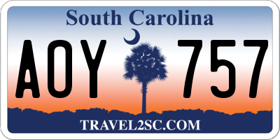 SC license plate AOY757