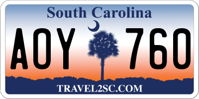 SC license plate AOY760