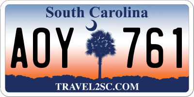 SC license plate AOY761