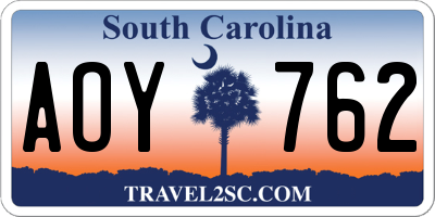 SC license plate AOY762
