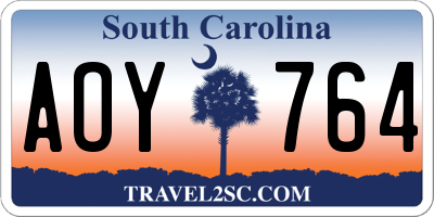 SC license plate AOY764