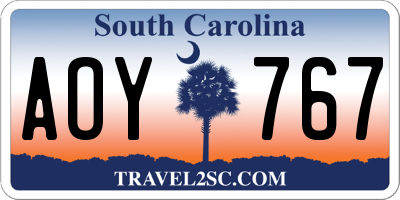 SC license plate AOY767