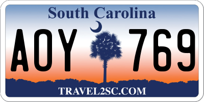 SC license plate AOY769