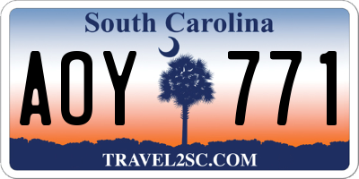 SC license plate AOY771