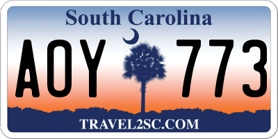 SC license plate AOY773
