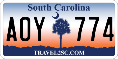 SC license plate AOY774