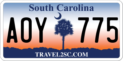 SC license plate AOY775