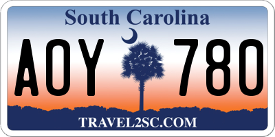 SC license plate AOY780