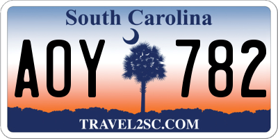 SC license plate AOY782