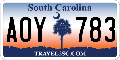 SC license plate AOY783