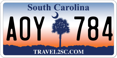 SC license plate AOY784