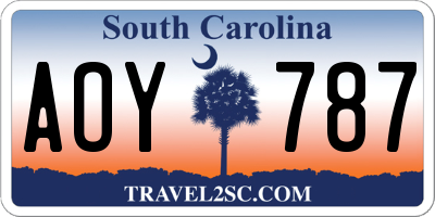 SC license plate AOY787