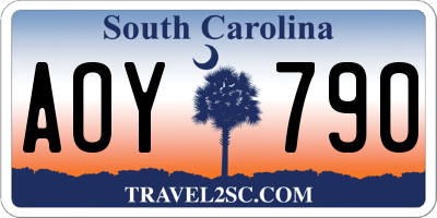 SC license plate AOY790
