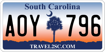 SC license plate AOY796