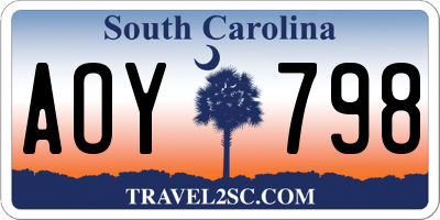 SC license plate AOY798