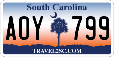 SC license plate AOY799
