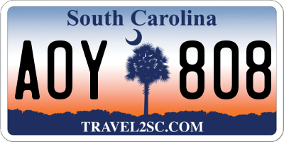 SC license plate AOY808