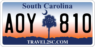 SC license plate AOY810