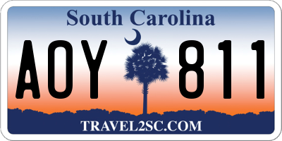 SC license plate AOY811