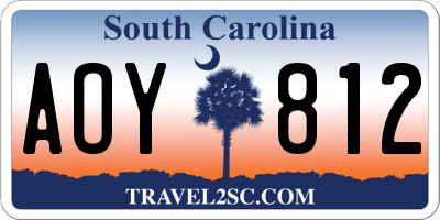 SC license plate AOY812
