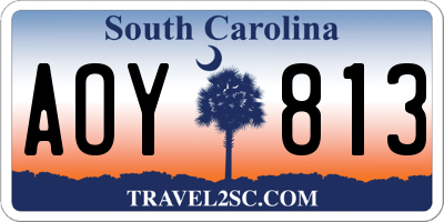 SC license plate AOY813