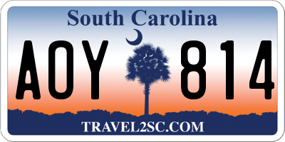 SC license plate AOY814