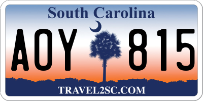 SC license plate AOY815