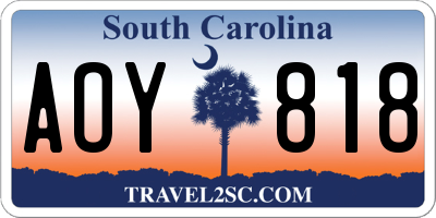 SC license plate AOY818