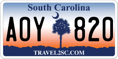 SC license plate AOY820
