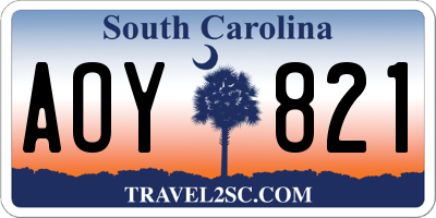 SC license plate AOY821