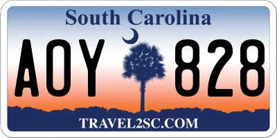 SC license plate AOY828