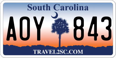 SC license plate AOY843