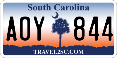 SC license plate AOY844