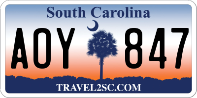 SC license plate AOY847