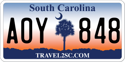 SC license plate AOY848