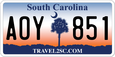 SC license plate AOY851