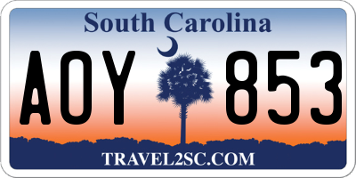 SC license plate AOY853