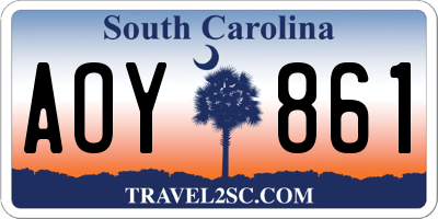 SC license plate AOY861