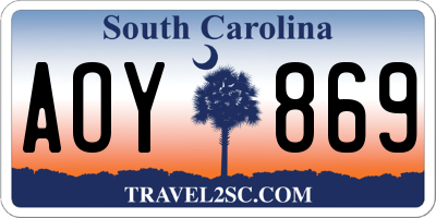 SC license plate AOY869