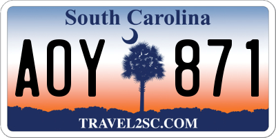 SC license plate AOY871