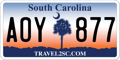 SC license plate AOY877