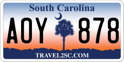 SC license plate AOY878
